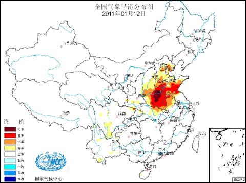 全国气象旱涝分布图