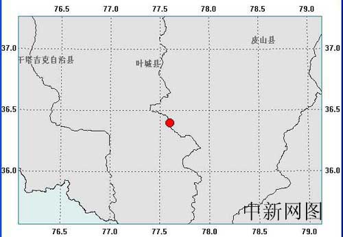 新疆喀什和田交界处发生5.2级地震