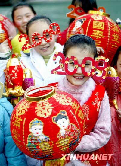 组图：全国各地迎接2009新年