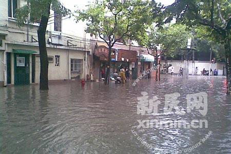 上海强暴雨已造成1.1万户民居进水(组图)