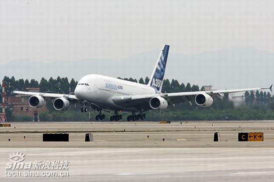 科技时代_A380抵达广州白云机场进行验证和展示飞行