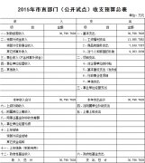 2015年市直部门（公开试点）收支预算总表